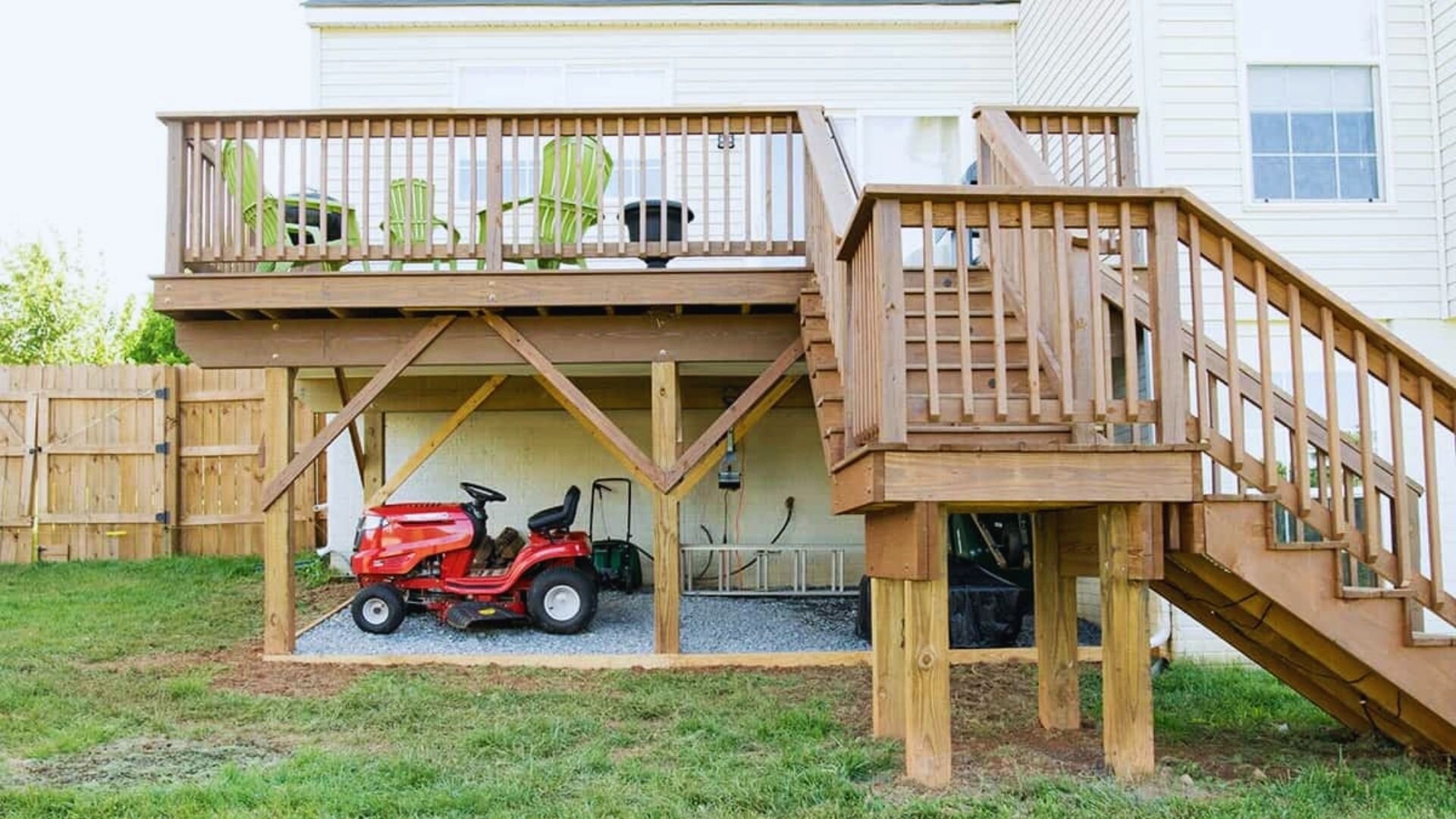 raised deck built in backyard
